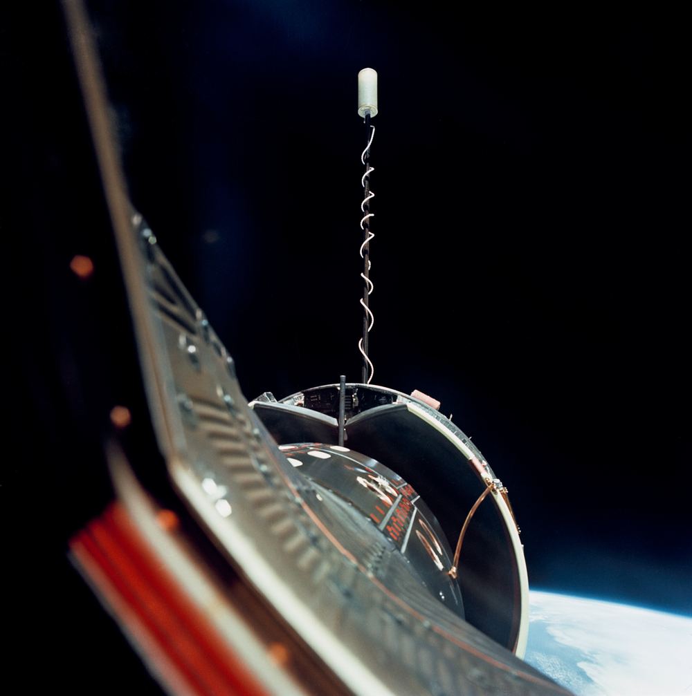 An Agena target vehicle in orbit