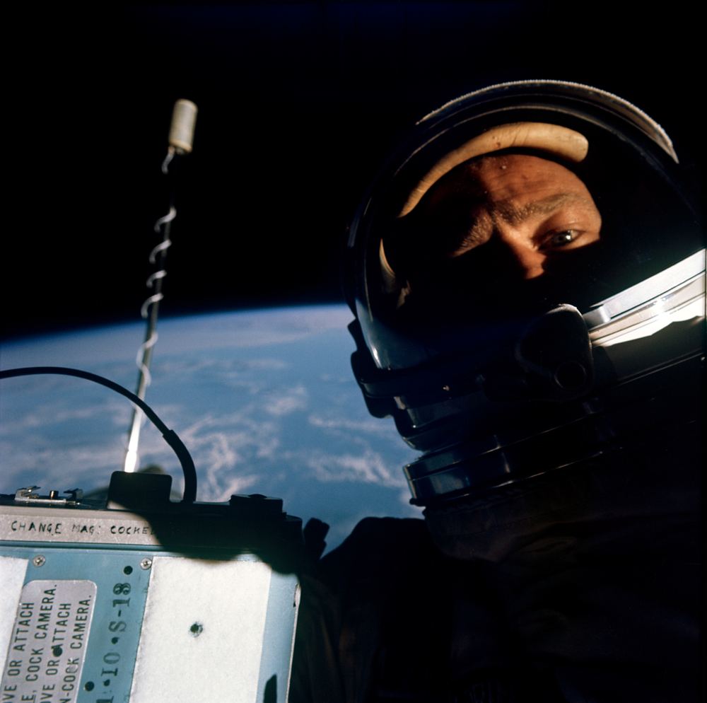 Buzz Aldrin during his Gemini 12 spacewalk