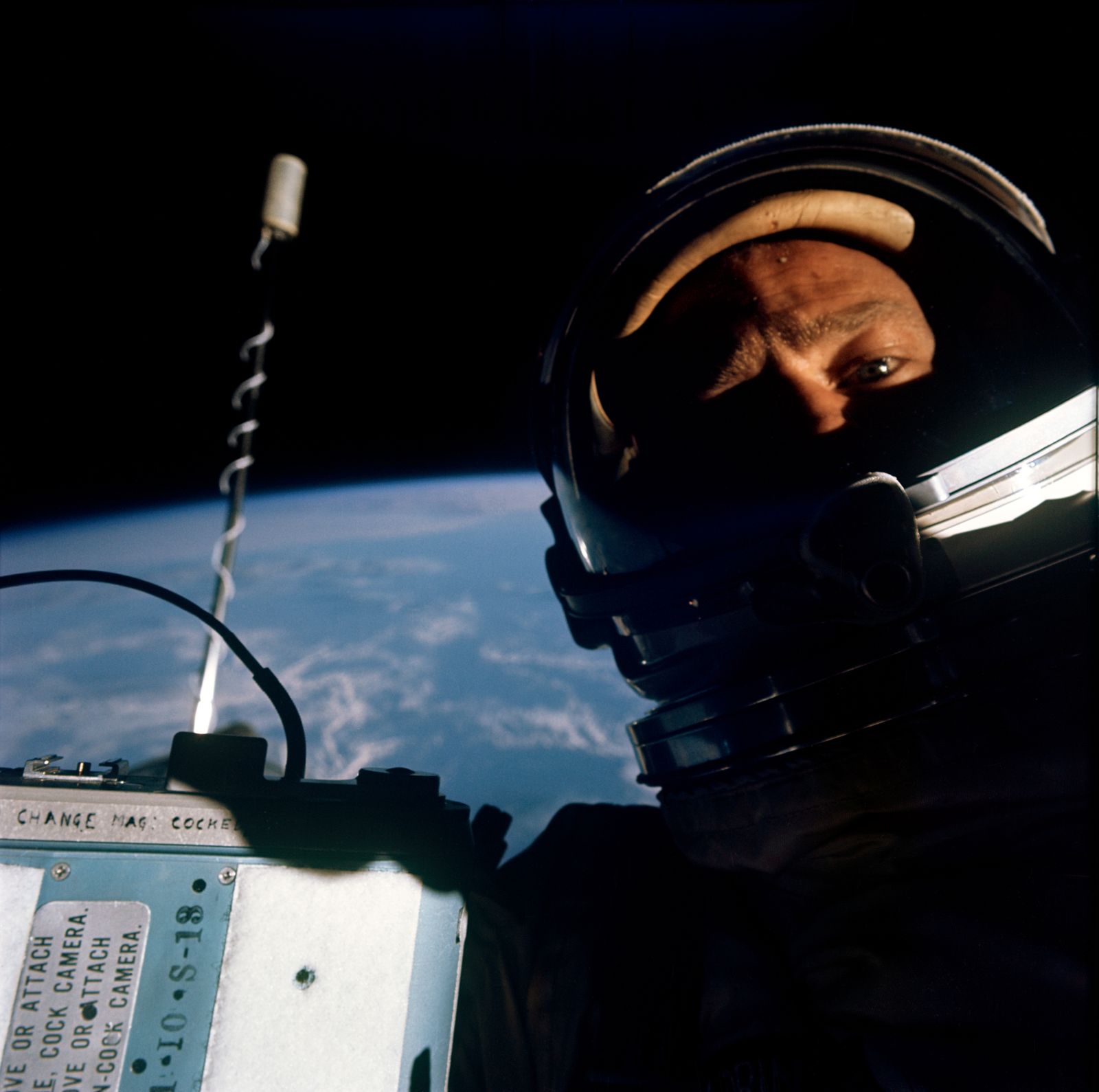 Buzz Aldrin during his Gemini 12 spacewalk