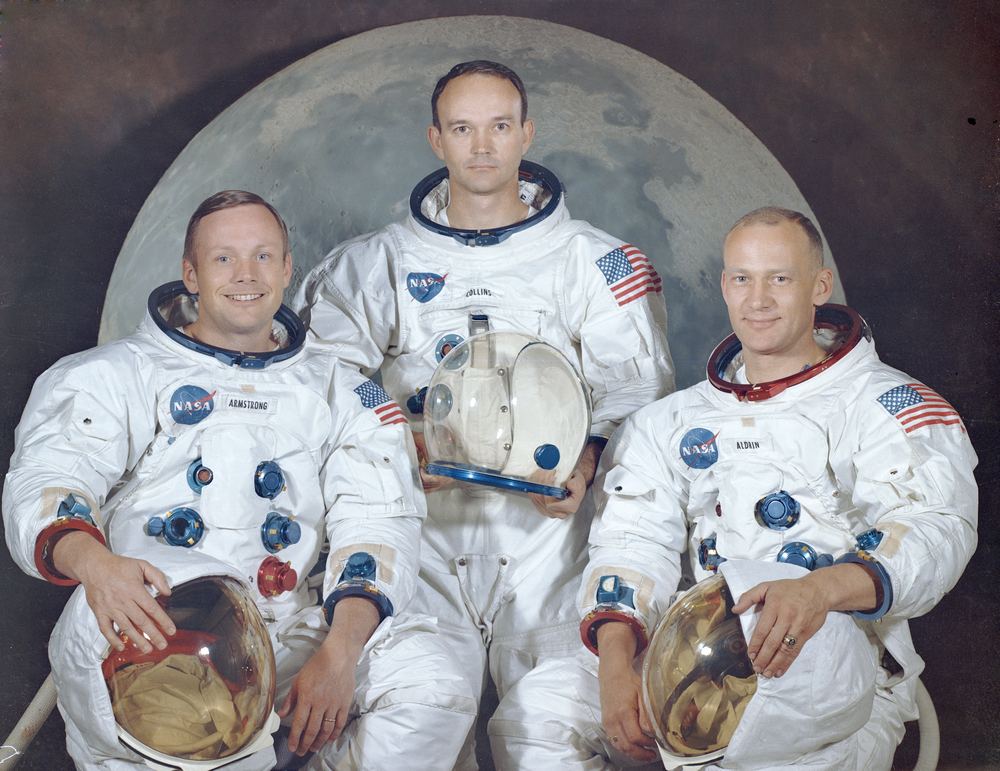 The Apollo 11 crew: Armstrong, Collins, and Aldrin