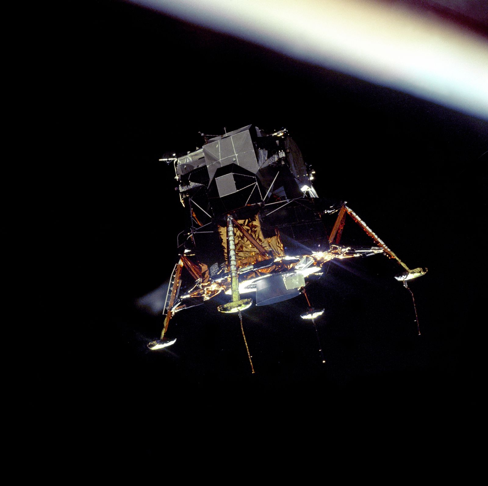 The Lunar Module Eagle in flight
