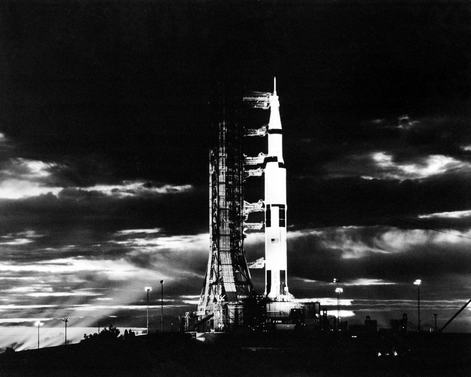 The Apollo 17 Saturn V turning night into day at liftoff