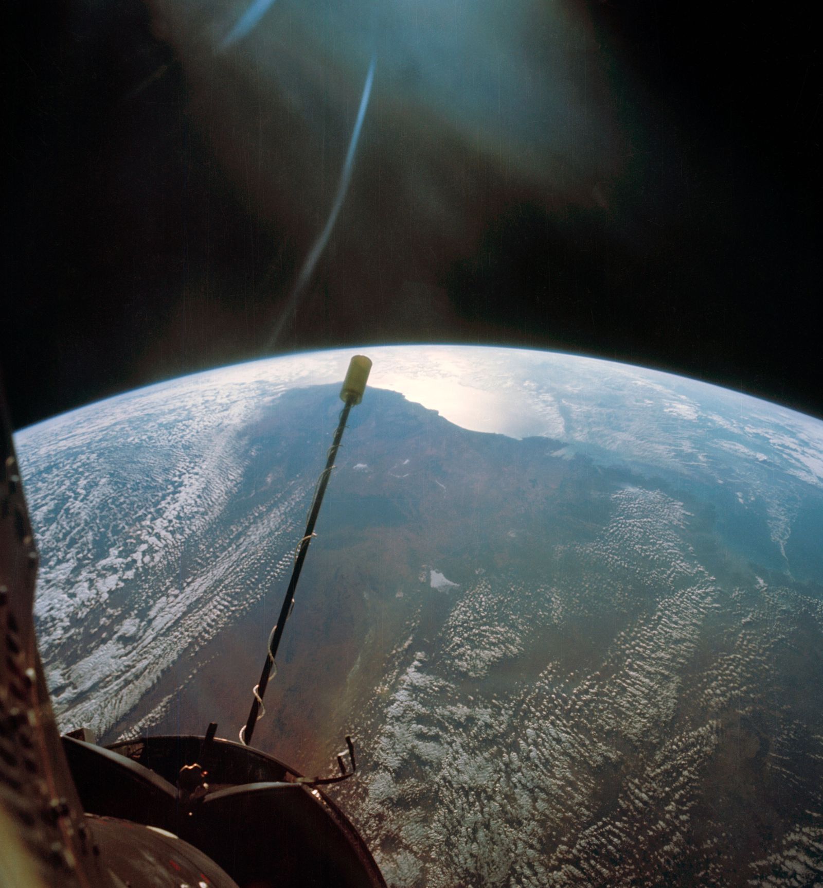 The curved Earth photographed from Gemini 11's record orbit