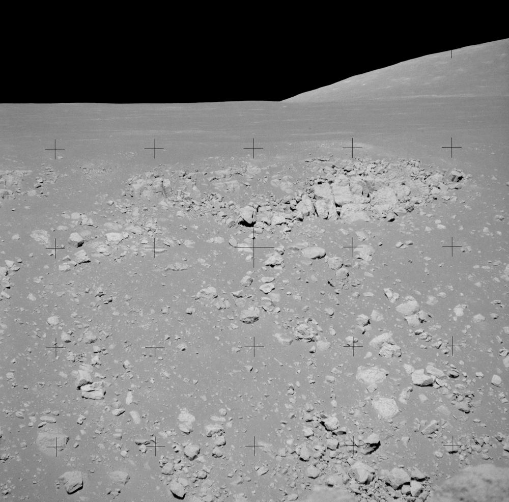 Hadley Rille winding beneath the lunar Apennines