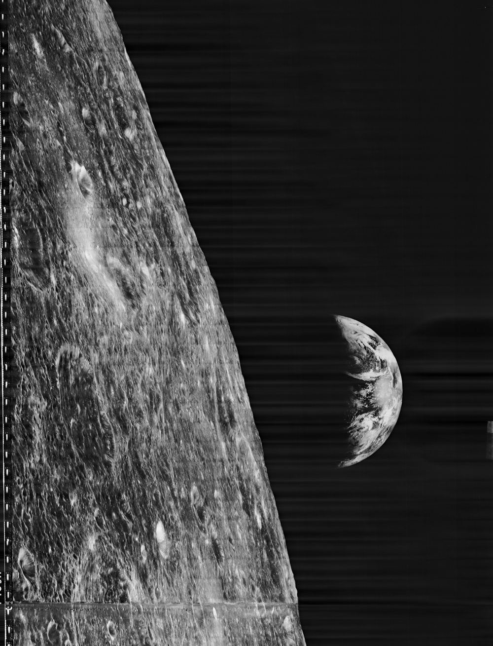 The first photograph of Earth from the Moon, by Lunar Orbiter 1
