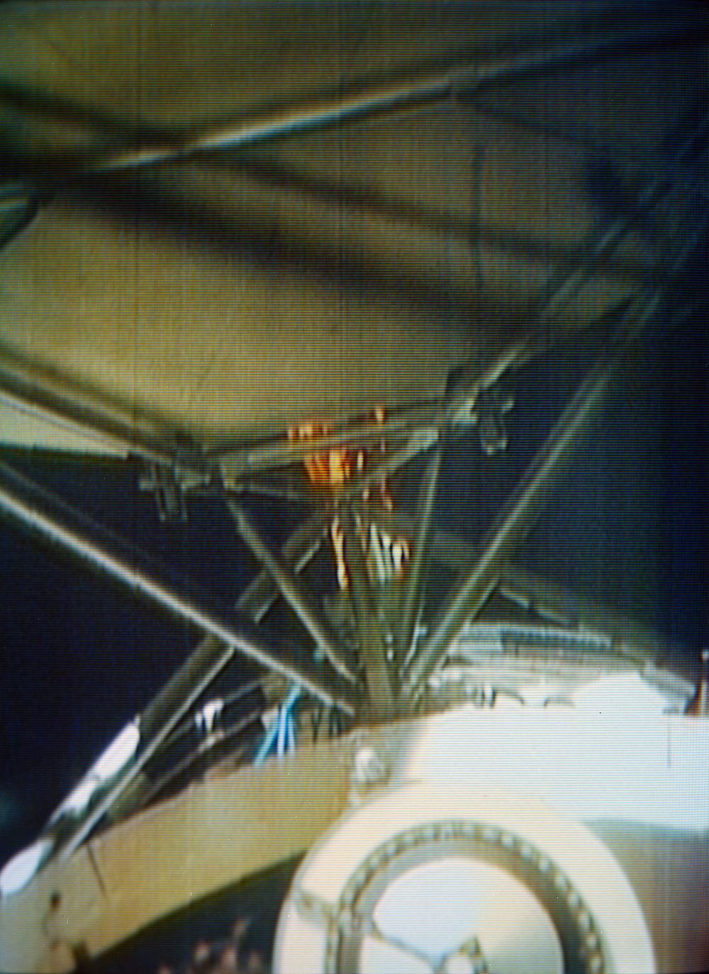 The improvised parasol sunshade deployed over Skylab