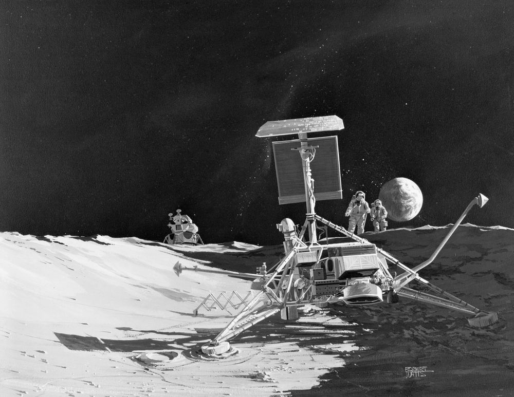 A Surveyor spacecraft on the lunar surface